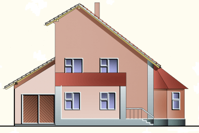 Проект дачного дома с мансардой и гаражом № 91/17. Фасады, планировки(анонс).
