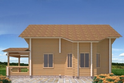 Проект деревянного дома с террасой и вторым светом 110/69. Фасады, планировки(анонс).