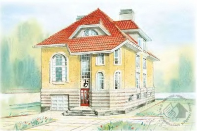 Проект загородного дома № 105/446. Фасады, планировки(анонс).