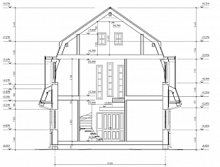 Проект дома из газоблоков с чертежами  бесплатно 92/80. Вид 3.